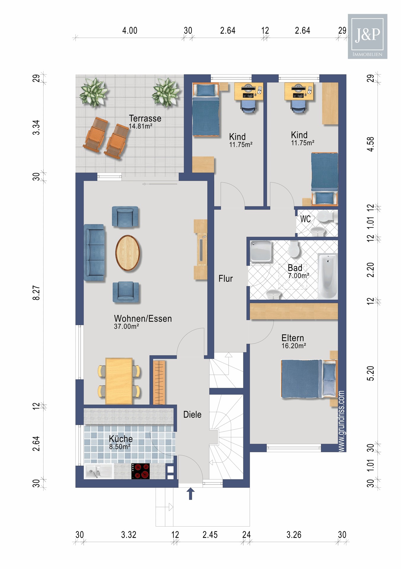 Perfektes Familienzuhause! Haus im Bungalowstiel mit viel Platz in idyllischer Landschaft - Grundirss EG Altenhain