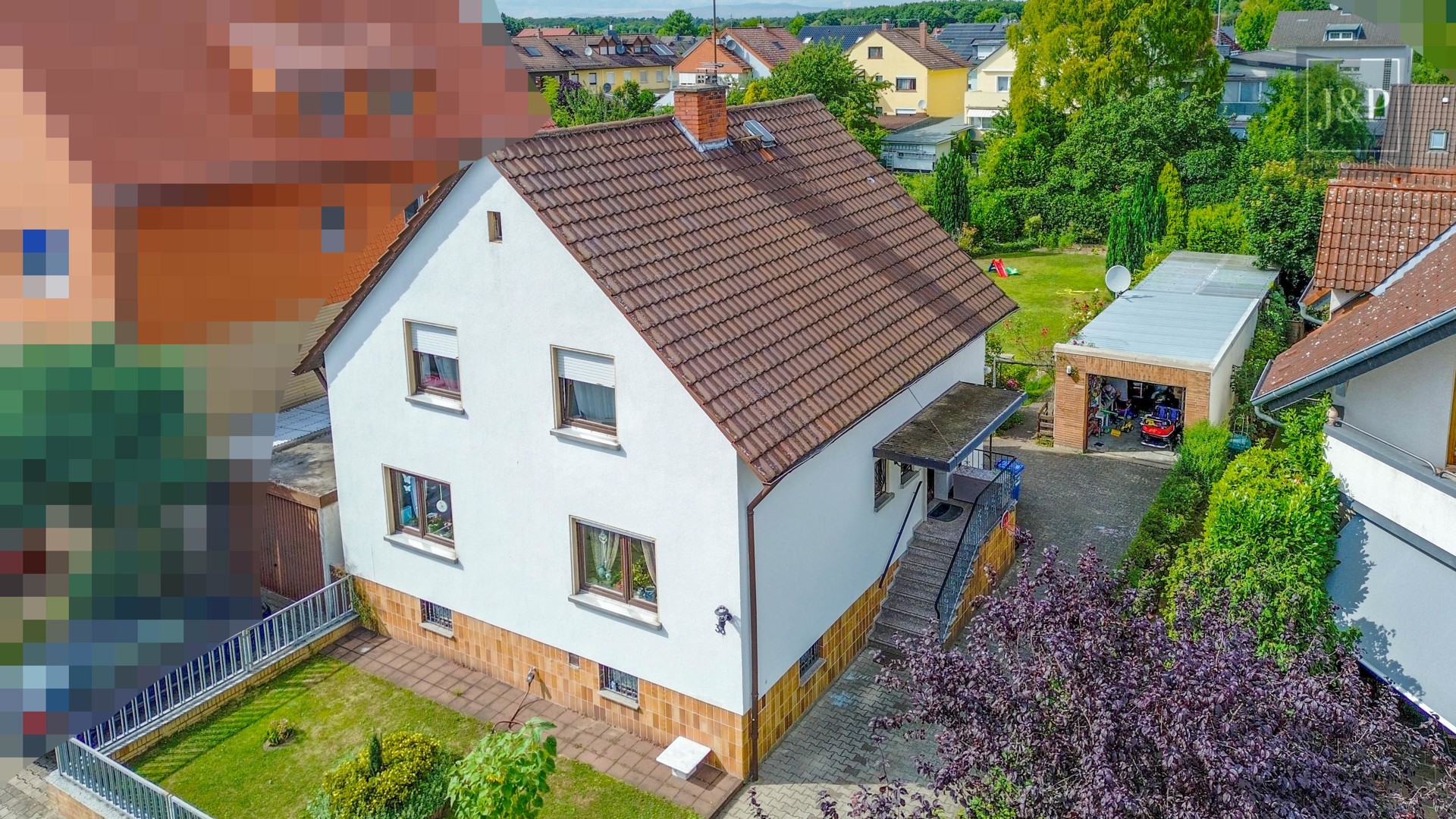 Einfamilienhaus mit großem Garten (Baugrundstück) in Bestlage von Erzhausen! - Forderansicht