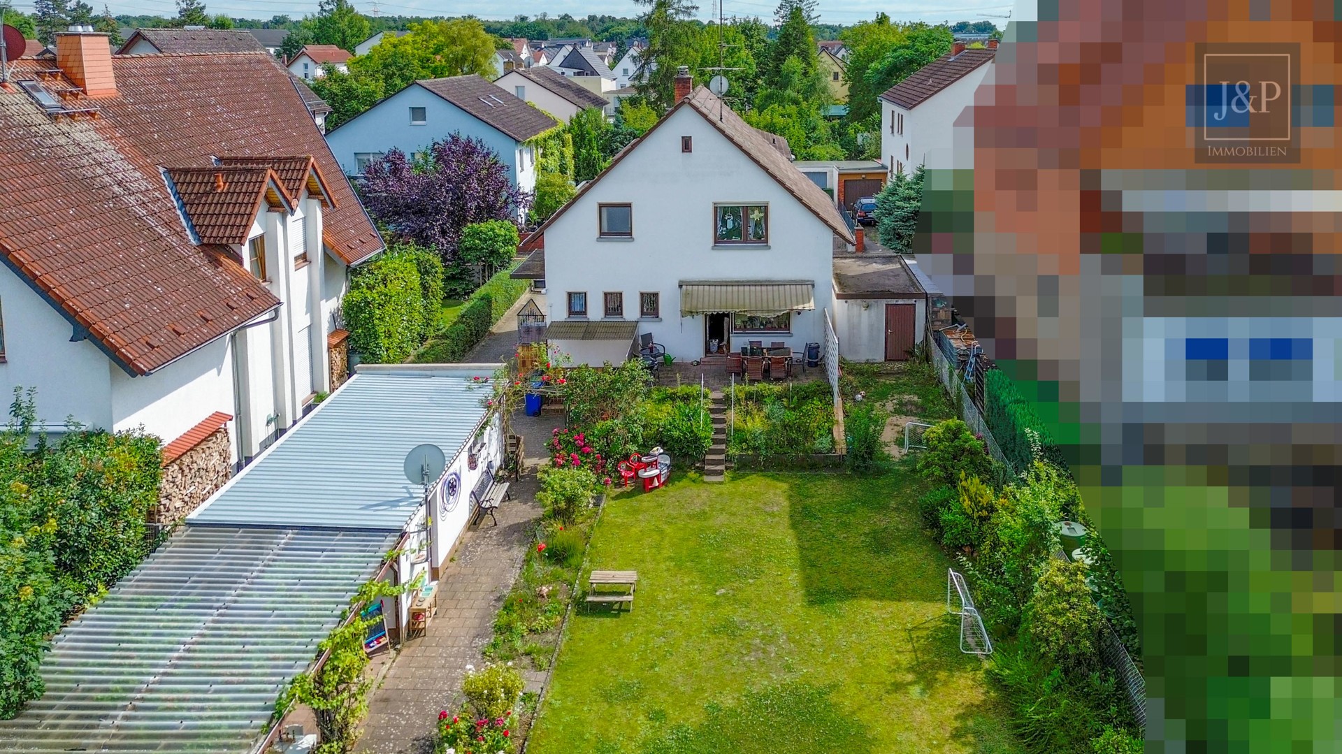 Einfamilienhaus mit großem Garten (Baugrundstück) in Bestlage von Erzhausen! - Hinteransicht