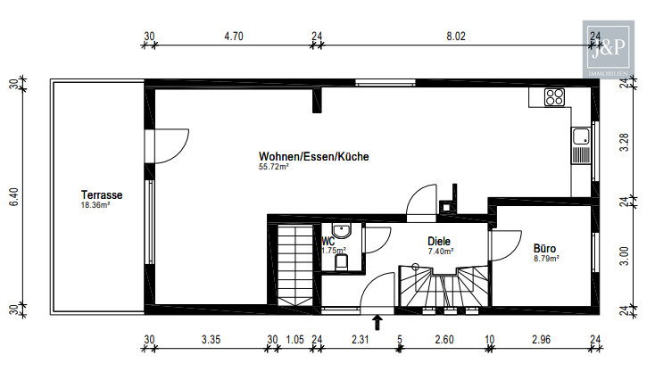 Alles neu! Frisch saniertes EFH mit großem Garten und unverbaubarem Feldblick! - Grundriss EG