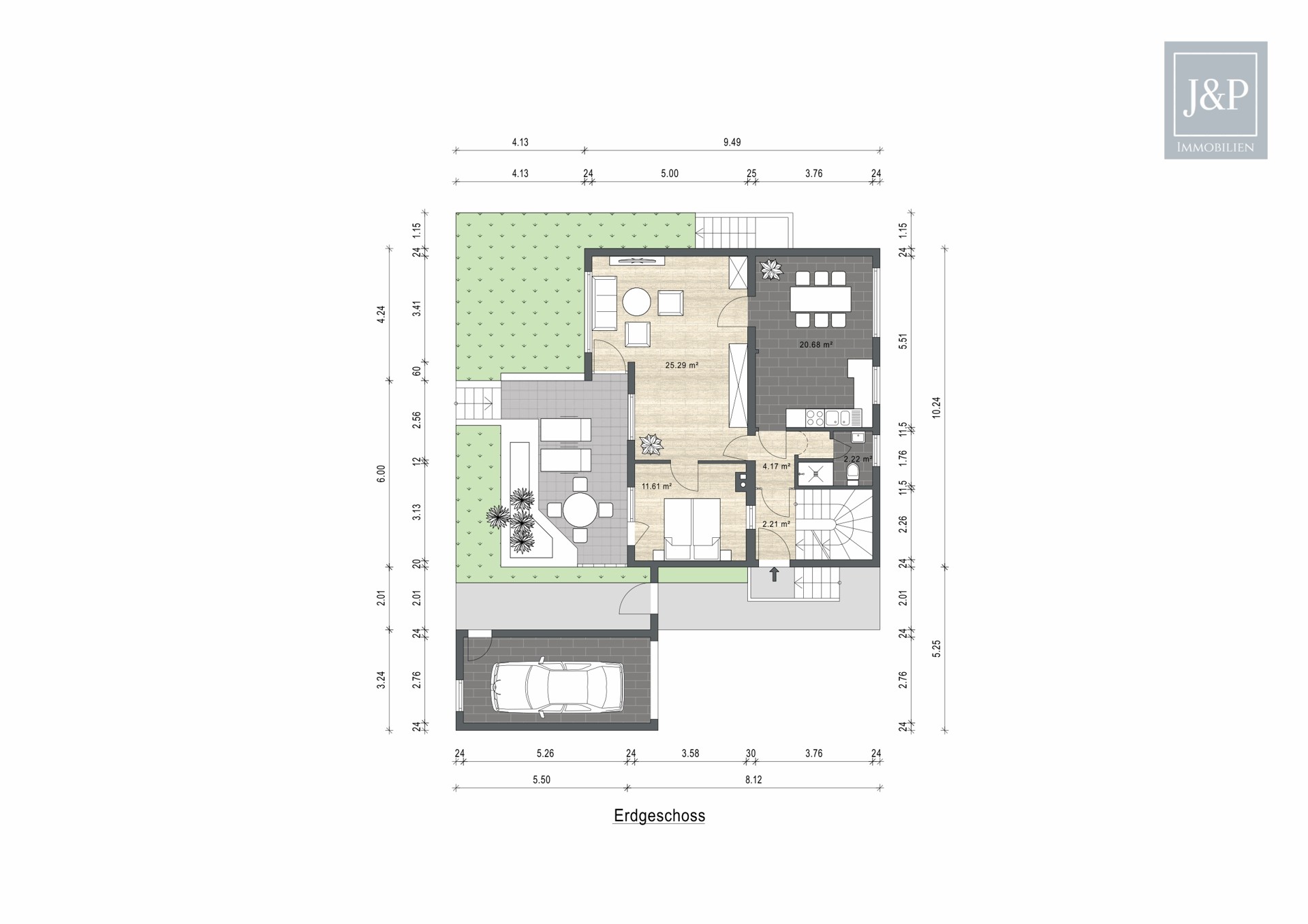 2018 vollmodernisiertes 2 Familienhaus / EFH mit Westterrasse, Feldrandlage und Souterrainabteil - Goddelau EG