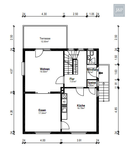 Einfamilienhaus mit großen Zimmern, Keller & großem Garten (Baugrundstück) in guter Lage - EG Erz